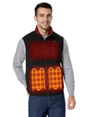 ORORO Men's Heated Fleece Vest (4 Heating Zones)