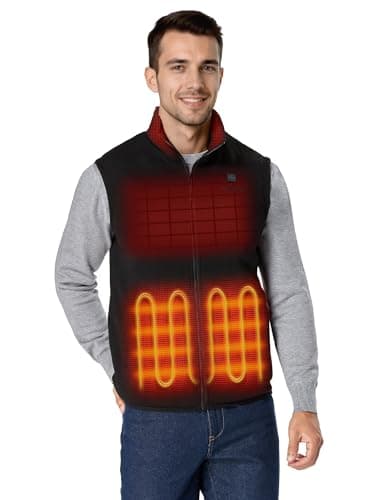 ORORO Men's Heated Fleece Vest (4 Heating Zones)