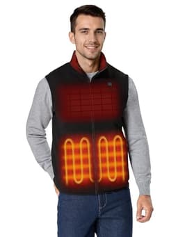 ORORO Men's Heated Fleece Vest (4 Heating Zones)